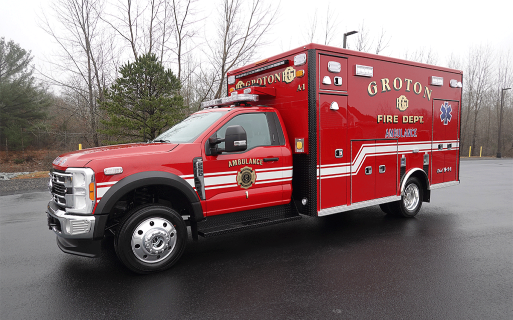 The Groton Fire Department has a new ambulance.  A Life Line Superliner - 2024 Ford F550 4x4.