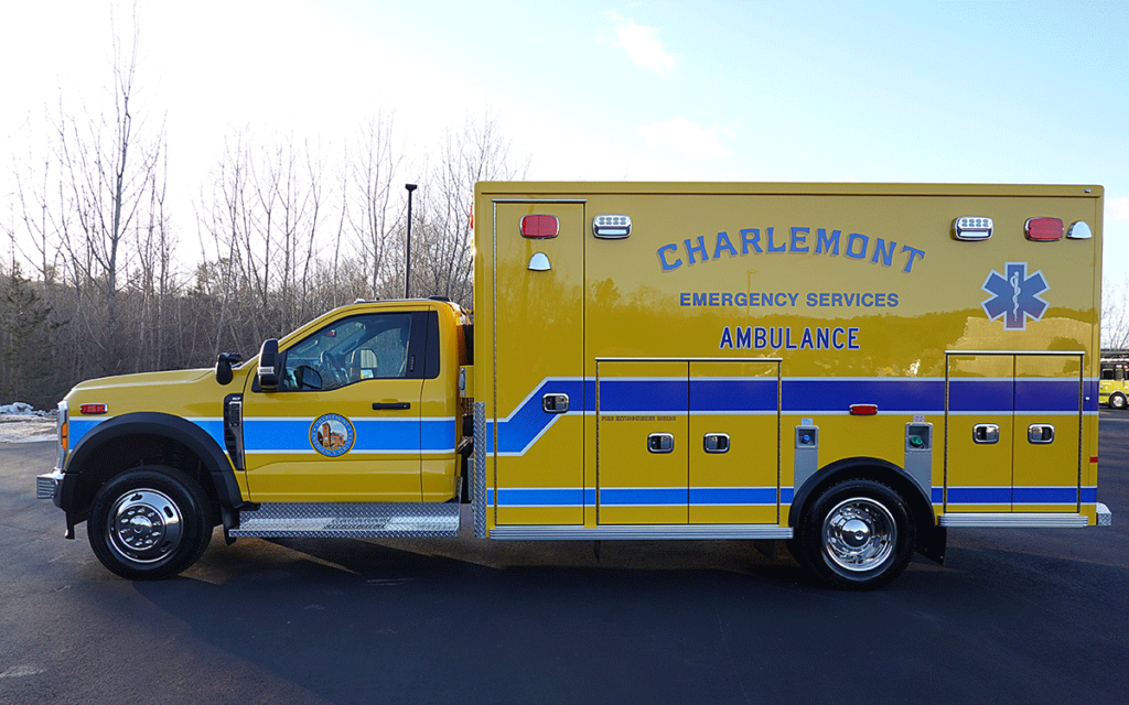 The town of Charlemont has purchased a new rescue vehicle. A Life Line "Superliner" - 2023 Ford F550 4x4.