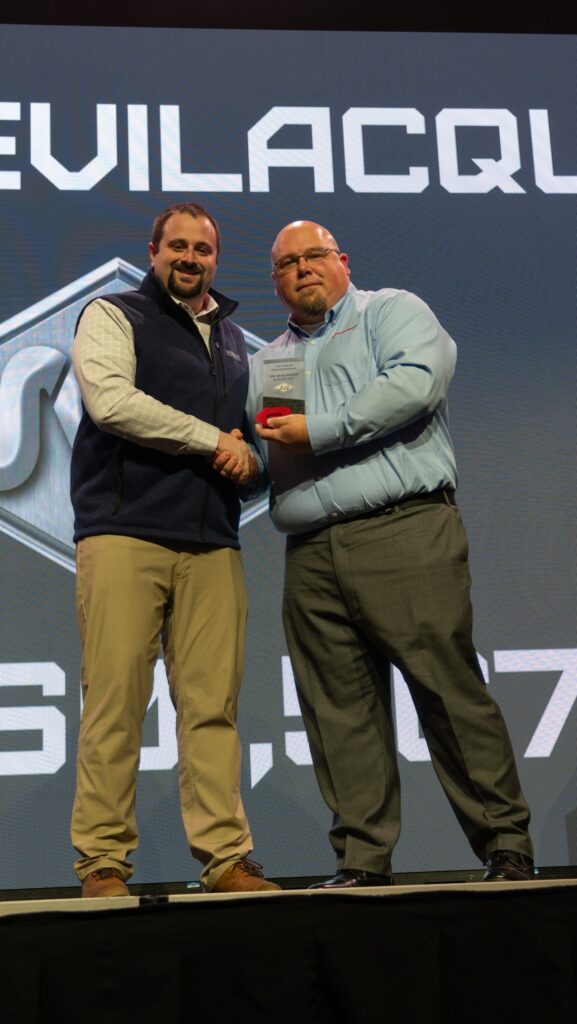Joe Bevilacqua accepting his Rosenbauer Top Sales Award