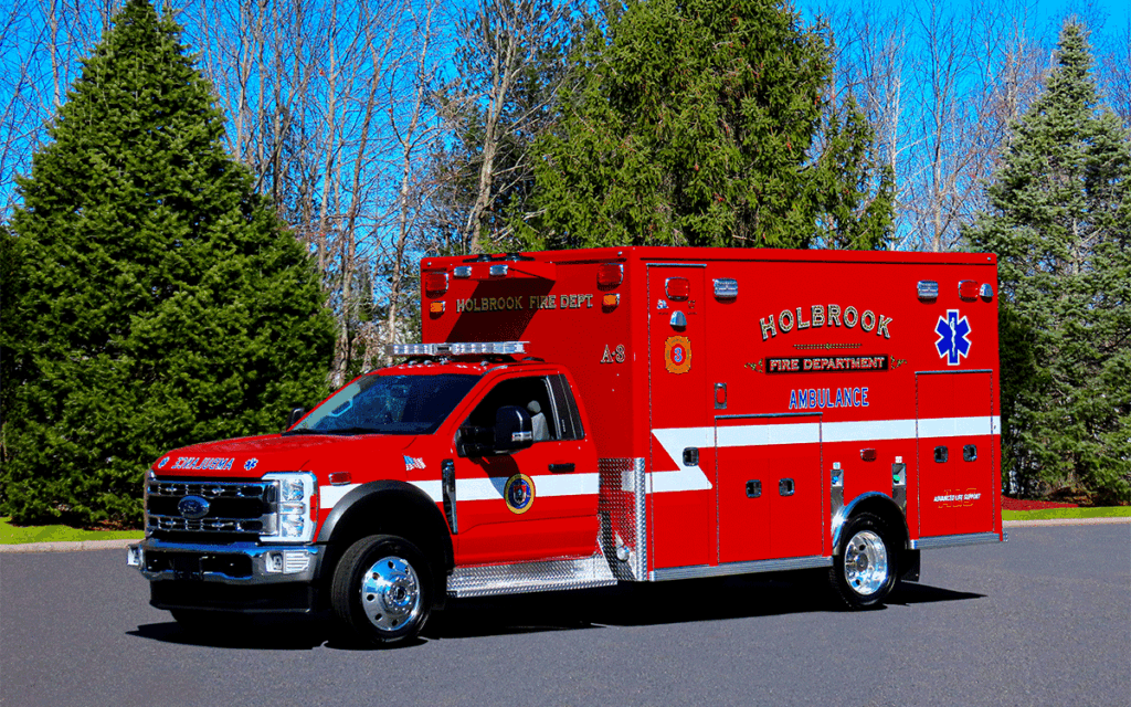 Holbrook Fire Departments new rescue vehicle - a Life Line "Superliner" 2023 F550 4x4.