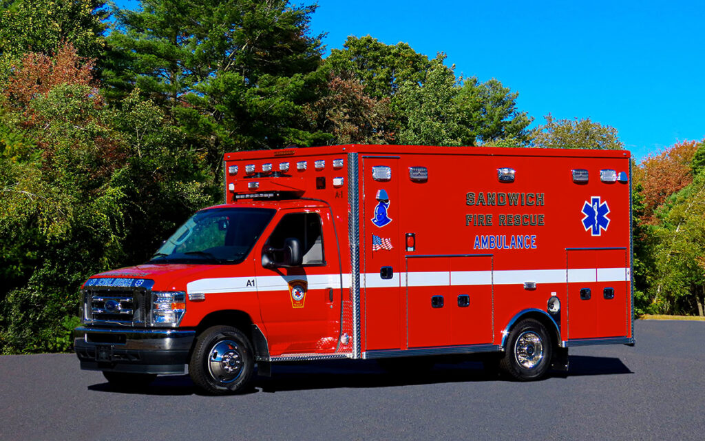 Sandwich, MA Fire Departments new rescue vehicle. A Life Line "Superliner" 2024 Ford E450.