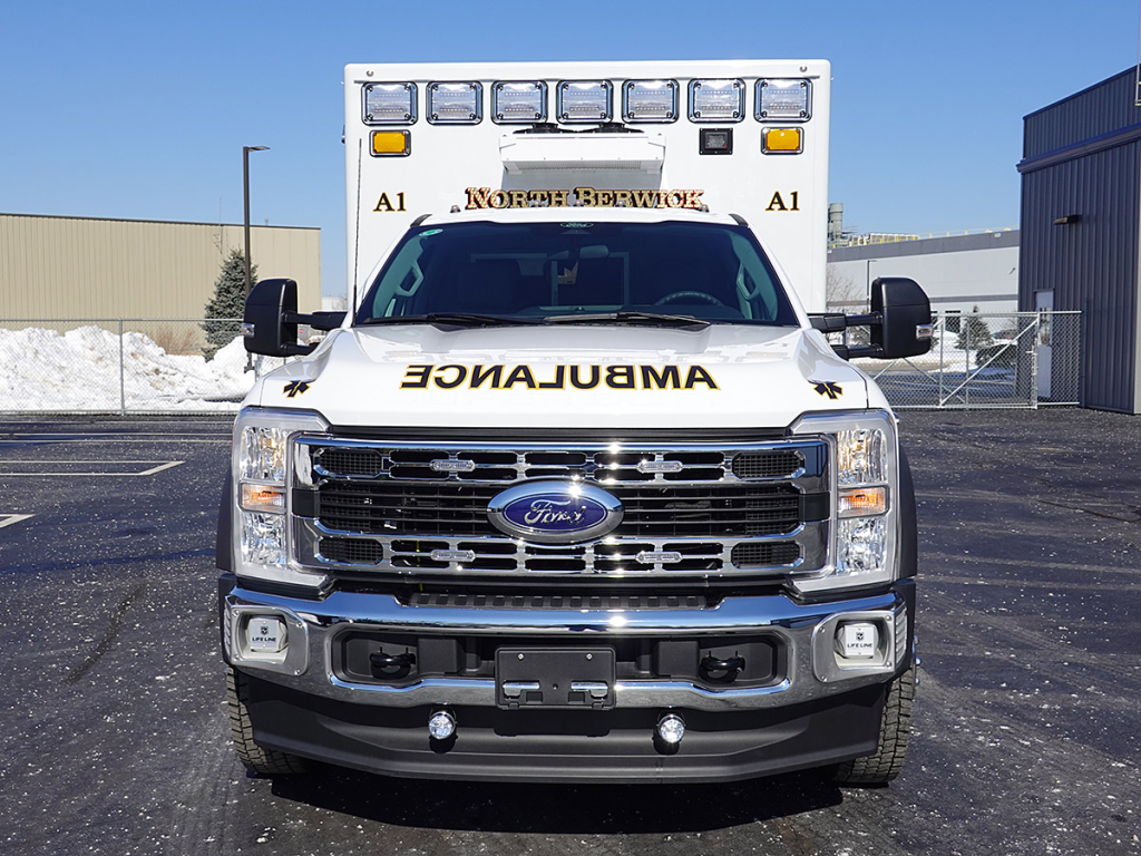 Front view of ambulance.
