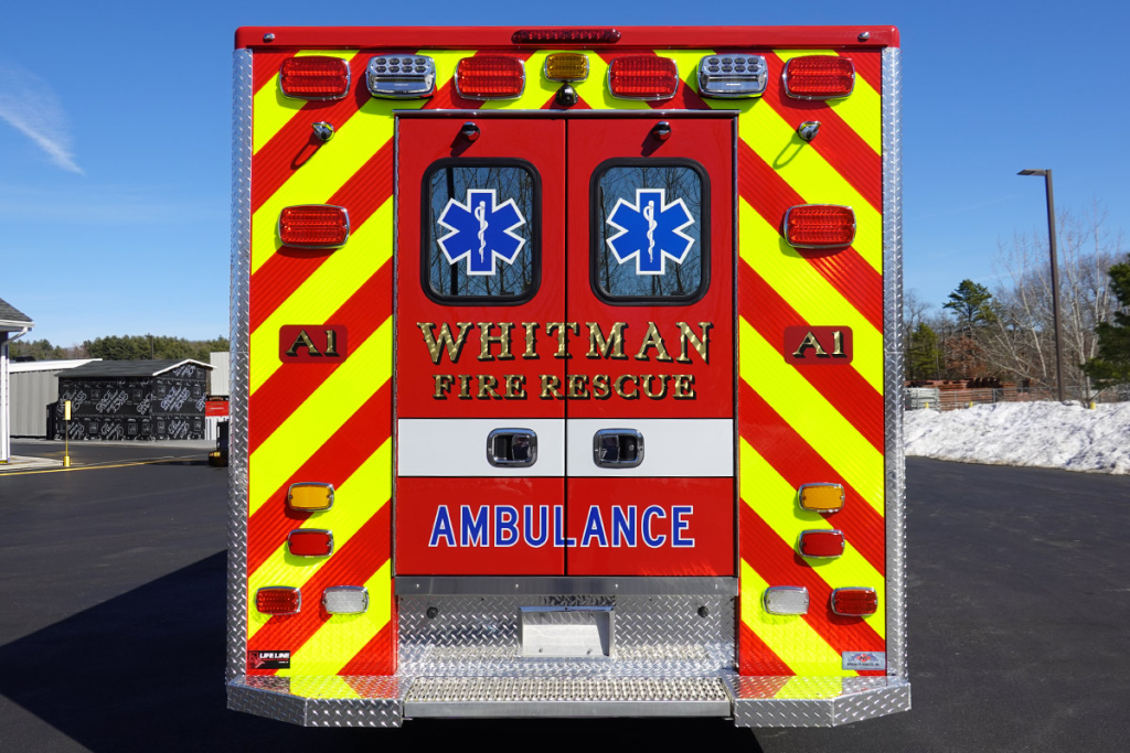 The back doors are closed to the patient care area.