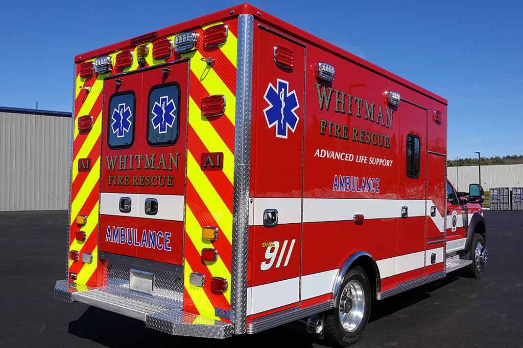 Back doors are closed, heading towards the passenger side.