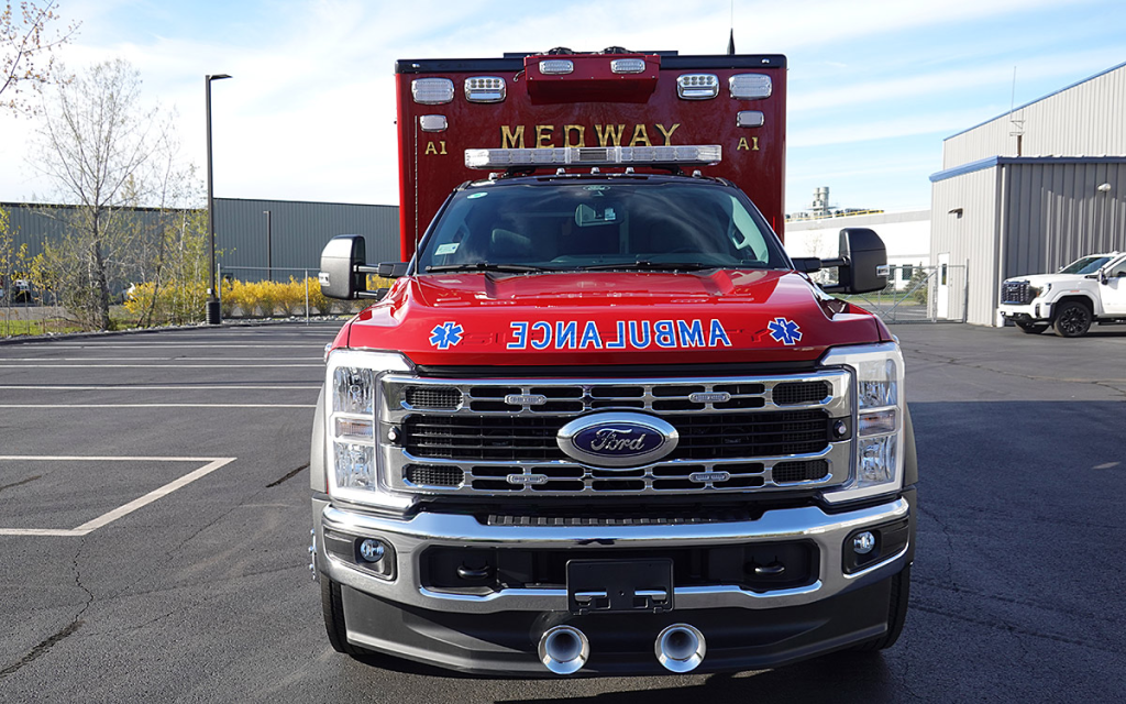 Front end of new Life Line "Superliner" 2025 Ford F550 4x4.