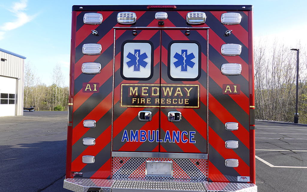 The back end with the doors closed.