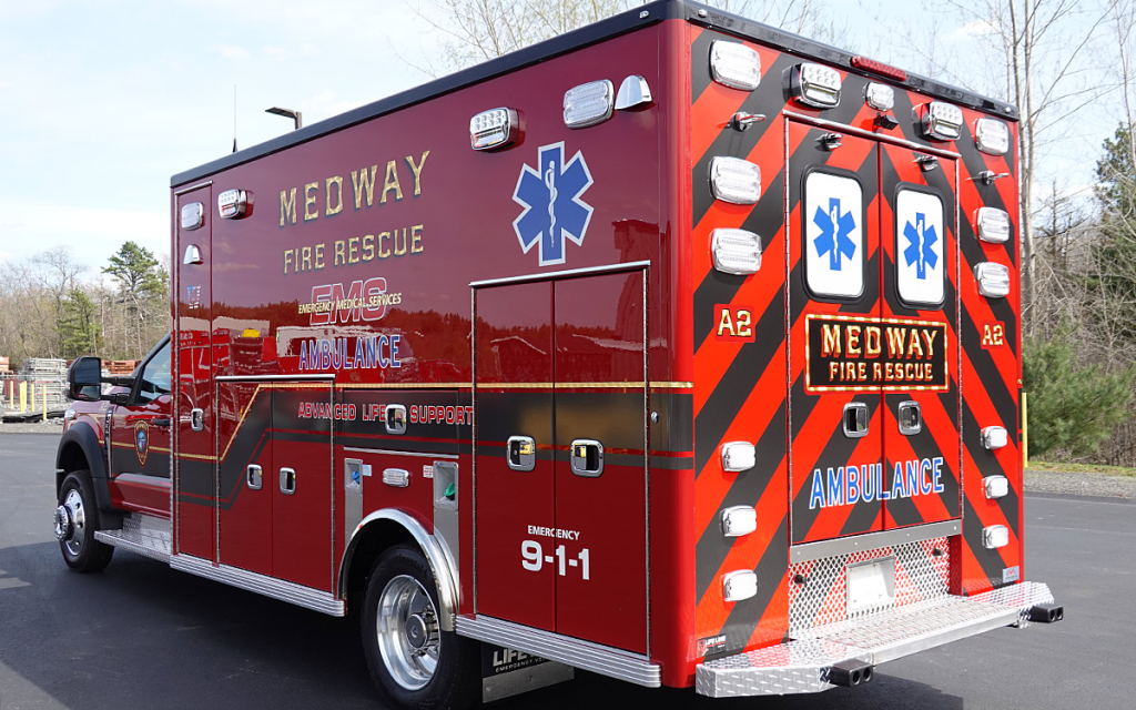 Angled driver side view heading towards the back end.