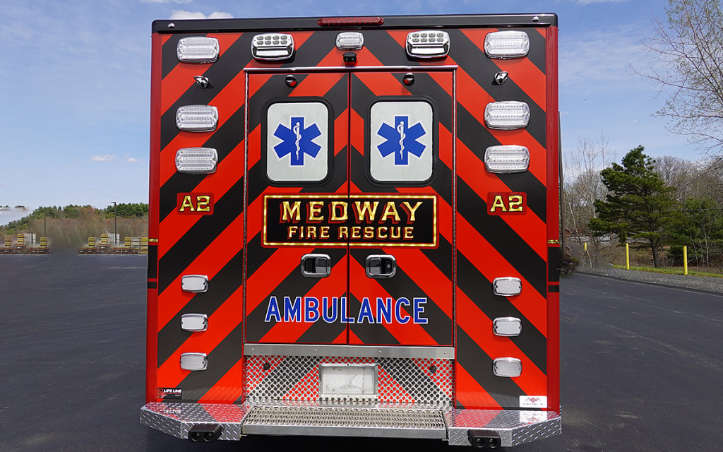 The closed back doors.