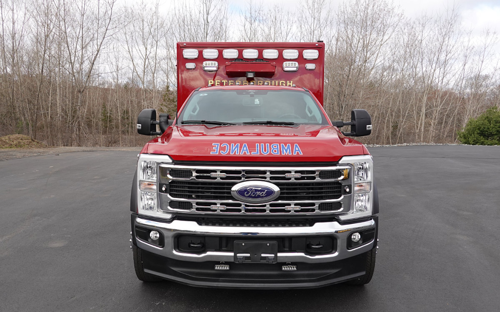 Front end of new ambulance.