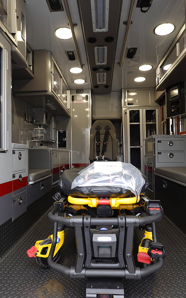 A close up look of the patient care area.