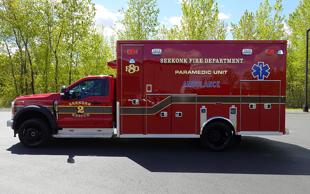 The Seekonk MA Fire Department's new rescue vehicle. A Life Line "Superliner" 2026 Ford F550 4x4.