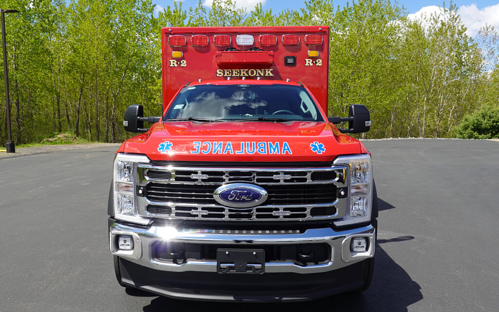 Front end of new ambulance.