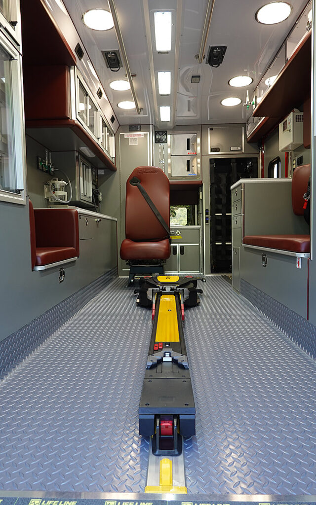 A close up look of the patient care area.