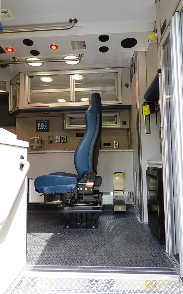 Looking through the side door of the patient care area.