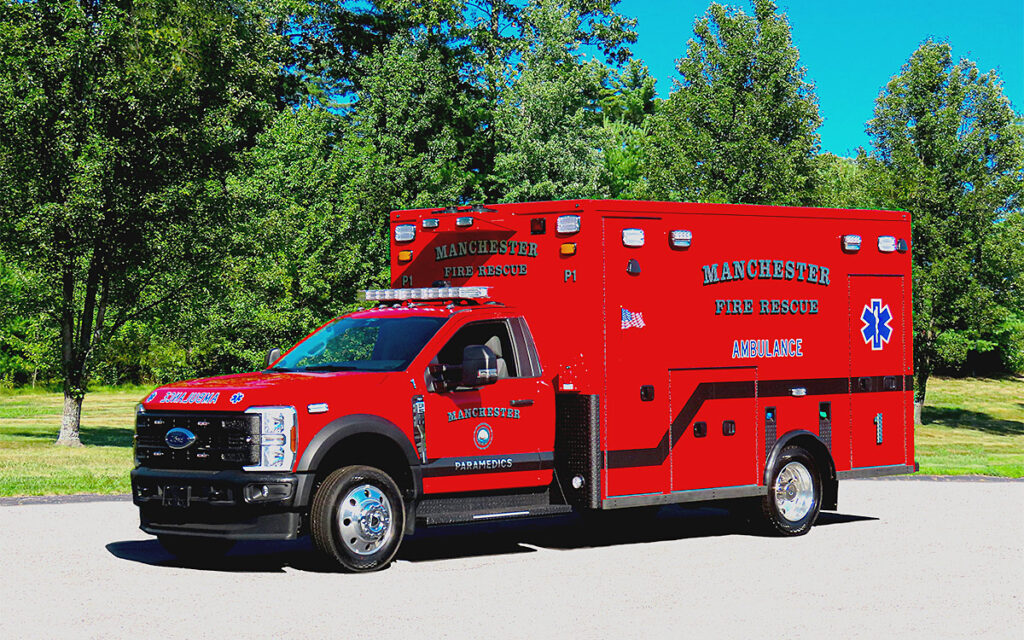 Manchester-By-The-Sea Fire Department's new rescue vehicle. A Life Line "Superliner" - 2026 Ford F550 4x4.