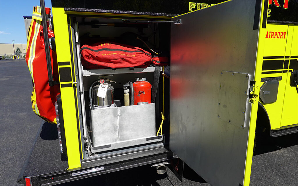 Compartment door open.