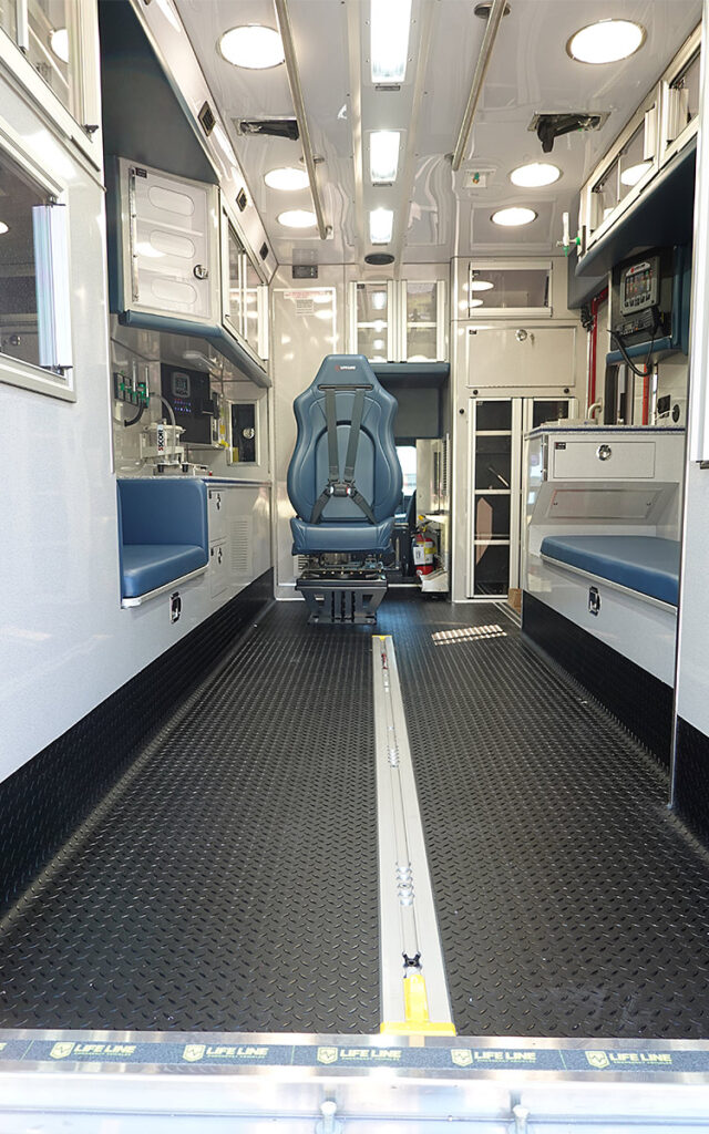Straight on view thru the back doors to the patient care area.