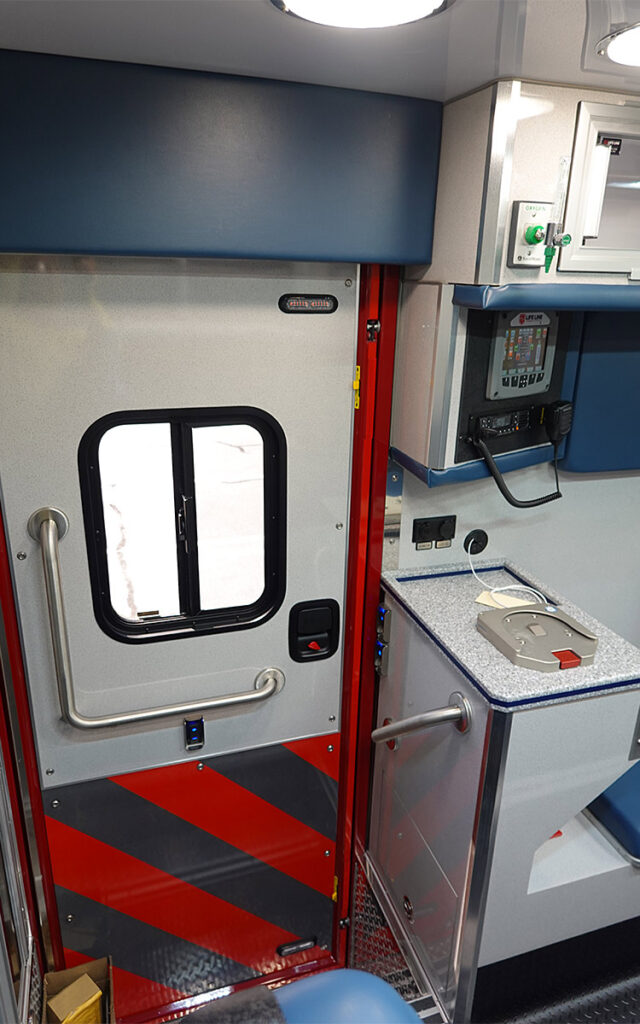 The side door to the patient care area.