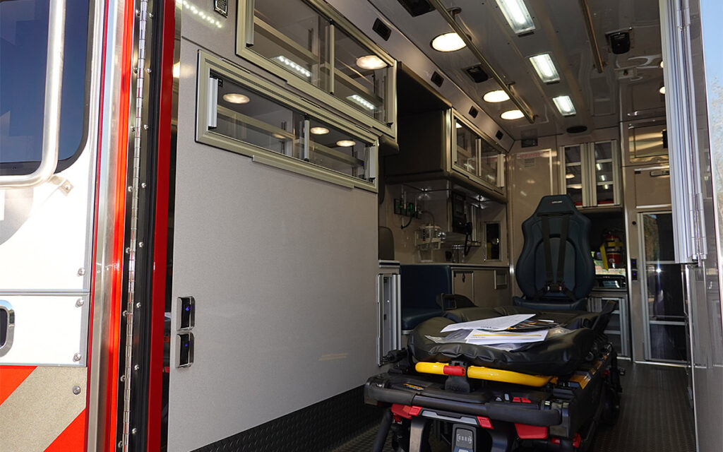 A look towards the left side of the patient care area from the back door.