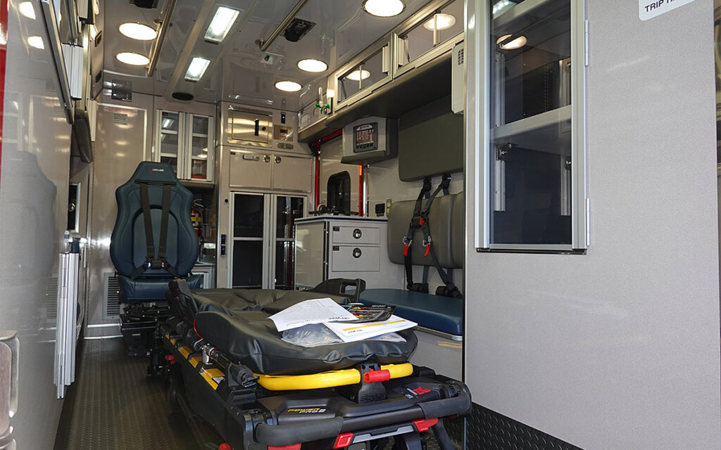 A look towards the right side of the patient care area from the back door.